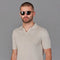 Mens Ultra Fine Cotton Buttonless Polo Shirt Birch-Polo Shirt-Paul James Knitwear-S-Birch-Urbanheer