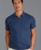Mens Ultra Fine Cotton Buttonless Polo Shirt Blue Melange-Polo Shirt-Paul James Knitwear-S-Bluestone-Urbanheer