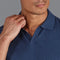Mens Ultra Fine Cotton Buttonless Polo Shirt Blue Melange-Polo Shirt-Paul James Knitwear-S-Bluestone-Urbanheer