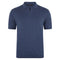 Mens Ultra Fine Cotton Buttonless Polo Shirt Blue Melange-Polo Shirt-Paul James Knitwear-S-Bluestone-Urbanheer