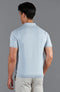 Mens Ultra Fine Cotton Buttonless Polo Shirt Chalk Blue-Polo Shirt-Paul James Knitwear-XXL-Chalk Blue-Urbanheer