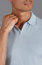 Mens Ultra Fine Cotton Buttonless Polo Shirt Chalk Blue-Polo Shirt-Paul James Knitwear-XXL-Chalk Blue-Urbanheer