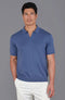 Mens Ultra Fine Cotton Buttonless Polo Shirt Indigo Blue-Polo Shirt-Paul James Knitwear-S-Indigo Blue-Urbanheer