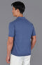 Mens Ultra Fine Cotton Buttonless Polo Shirt Indigo Blue-Polo Shirt-Paul James Knitwear-S-Indigo Blue-Urbanheer