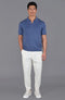 Mens Ultra Fine Cotton Buttonless Polo Shirt Indigo Blue-Polo Shirt-Paul James Knitwear-S-Indigo Blue-Urbanheer