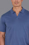 Mens Ultra Fine Cotton Buttonless Polo Shirt Indigo Blue-Polo Shirt-Paul James Knitwear-S-Indigo Blue-Urbanheer