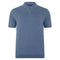 Mens Ultra Fine Cotton Buttonless Polo Shirt Indigo Blue-Polo Shirt-Paul James Knitwear-S-Indigo Blue-Urbanheer