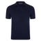 Mens Ultra Fine Cotton Buttonless Polo Shirt Navy-Polo Shirt-Paul James Knitwear-S-Navy-Urbanheer