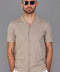 Mens Ultra Fine Cotton Cuban Collar Shirt-Shirts-Paul James Knitwear-S-Linen-Urbanheer