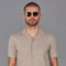 Mens Ultra Fine Cotton Cuban Collar Shirt-Shirts-Paul James Knitwear-S-Linen-Urbanheer