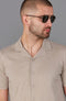 Mens Ultra Fine Cotton Cuban Collar Shirt-Shirts-Paul James Knitwear-S-Linen-Urbanheer