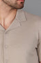 Mens Ultra Fine Cotton Cuban Collar Shirt-Shirts-Paul James Knitwear-S-Linen-Urbanheer