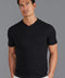 Mens Ultra Fine Cotton High V Neck Knitted T-Shirt Black-T-Shirt-Paul James Knitwear-M-Black-Urbanheer