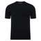 Mens Ultra Fine Cotton High V Neck Knitted T-Shirt Black-T-Shirt-Paul James Knitwear-M-Black-Urbanheer