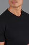 Mens Ultra Fine Cotton High V Neck Knitted T-Shirt Black-T-Shirt-Paul James Knitwear-M-Black-Urbanheer