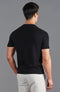 Mens Ultra Fine Cotton High V Neck Knitted T-Shirt Black-T-Shirt-Paul James Knitwear-M-Black-Urbanheer