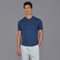 Mens Ultra Fine Cotton High V Neck Knitted T-Shirt Blue Melange-T-Shirt-Paul James Knitwear-S-Blue Melange-Urbanheer