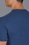 Mens Ultra Fine Cotton High V Neck Knitted T-Shirt Blue Melange-T-Shirt-Paul James Knitwear-S-Blue Melange-Urbanheer