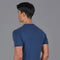 Mens Ultra Fine Cotton High V Neck Knitted T-Shirt Blue Melange-T-Shirt-Paul James Knitwear-S-Blue Melange-Urbanheer