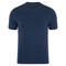 Mens Ultra Fine Cotton High V Neck Knitted T-Shirt Blue Melange-T-Shirt-Paul James Knitwear-S-Blue Melange-Urbanheer