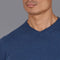 Mens Ultra Fine Cotton High V Neck Knitted T-Shirt Blue Melange-T-Shirt-Paul James Knitwear-S-Blue Melange-Urbanheer