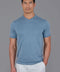 Mens Ultra Fine Cotton High V Neck Knitted T-Shirt Bluestone-T-Shirt-Paul James Knitwear-S-Bluestone-Urbanheer