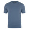 Mens Ultra Fine Cotton High V Neck Knitted T-Shirt Bluestone-T-Shirt-Paul James Knitwear-S-Bluestone-Urbanheer