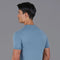Mens Ultra Fine Cotton High V Neck Knitted T-Shirt Bluestone-T-Shirt-Paul James Knitwear-S-Bluestone-Urbanheer