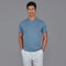 Mens Ultra Fine Cotton High V Neck Knitted T-Shirt Bluestone-T-Shirt-Paul James Knitwear-S-Bluestone-Urbanheer