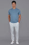 Mens Ultra Fine Cotton High V Neck Knitted T-Shirt Bluestone-T-Shirt-Paul James Knitwear-S-Bluestone-Urbanheer