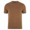 Mens Ultra Fine Cotton High V Neck Knitted T-Shirt Camel-T-Shirt-Paul James Knitwear-S-Camel-Urbanheer