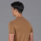 Mens Ultra Fine Cotton High V Neck Knitted T-Shirt Camel-T-Shirt-Paul James Knitwear-S-Camel-Urbanheer