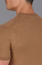 Mens Ultra Fine Cotton High V Neck Knitted T-Shirt Camel-T-Shirt-Paul James Knitwear-S-Camel-Urbanheer