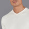 Mens Ultra Fine Cotton High V Neck Knitted T-Shirt Ecru-T-Shirt-Paul James Knitwear-S-Ecru-Urbanheer