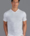 Mens Ultra Fine Cotton High V Neck Knitted T-Shirt White-T-Shirt-Paul James Knitwear-S-White-Urbanheer