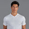 Mens Ultra Fine Cotton High V Neck Knitted T-Shirt White-T-Shirt-Paul James Knitwear-S-White-Urbanheer