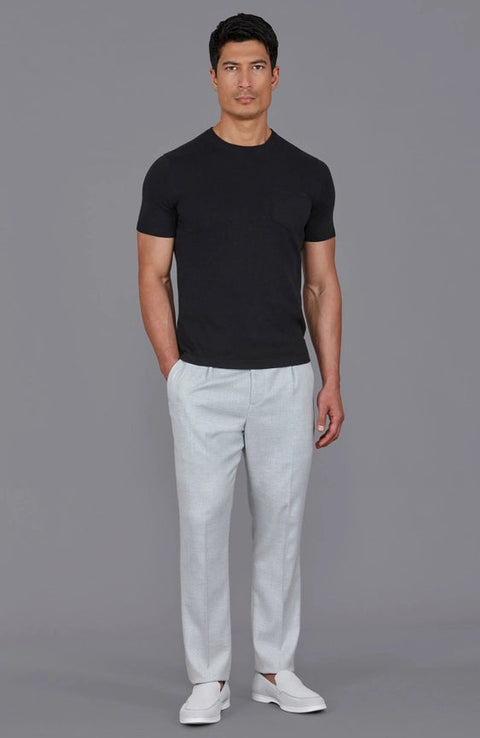 Mens Ultra Fine Cotton Knitted Pocket T-Shirt Black-T-Shirt-Paul James Knitwear-S-Black-Urbanheer