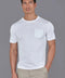 Mens Ultra Fine Cotton Knitted Pocket T-Shirt White-T-Shirt-Paul James Knitwear-S-White-Urbanheer