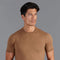 Mens Ultra Fine Cotton Knitted T-Shirt Camel-T-Shirt-Paul James Knitwear-XS-Camel-Urbanheer