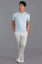 Mens Ultra Fine Cotton Knitted T-Shirt Chalk Blue-T-Shirt-Paul James Knitwear-S-Chalk Blue-Urbanheer