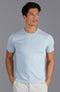 Mens Ultra Fine Cotton Knitted T-Shirt Chalk Blue-T-Shirt-Paul James Knitwear-S-Chalk Blue-Urbanheer