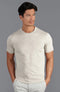 Mens Ultra Fine Cotton Knitted T-Shirt Ecru-T-Shirt-Paul James Knitwear-XS-Ecru-Urbanheer
