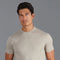 Mens Ultra Fine Cotton Knitted T-Shirt Fawn-T-Shirt-Paul James Knitwear-S-Fawn-Urbanheer