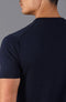 Mens Ultra Fine Cotton Knitted T-Shirt Navy-T-Shirt-Paul James Knitwear-XS-Navy-Urbanheer