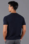Mens Ultra Fine Cotton Knitted T-Shirt Navy-T-Shirt-Paul James Knitwear-XS-Navy-Urbanheer