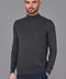 Mens Ultra Fine Cotton Mock Turtle Neck Jumper Anthracite Grey-Jumper-Paul James Knitwear-XS-Urbanheer