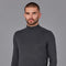 Mens Ultra Fine Cotton Mock Turtle Neck Jumper Anthracite Grey-Jumper-Paul James Knitwear-XS-Urbanheer
