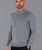 Mens Ultra Fine Cotton Mock Turtle Neck Jumper Ash Grey-Jumper-Paul James Knitwear-XS-Urbanheer