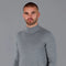 Mens Ultra Fine Cotton Mock Turtle Neck Jumper Ash Grey-Jumper-Paul James Knitwear-XS-Urbanheer