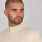 Mens Ultra Fine Cotton Mock Turtle Neck Jumper Birch-Jumper-Paul James Knitwear-XS-Urbanheer